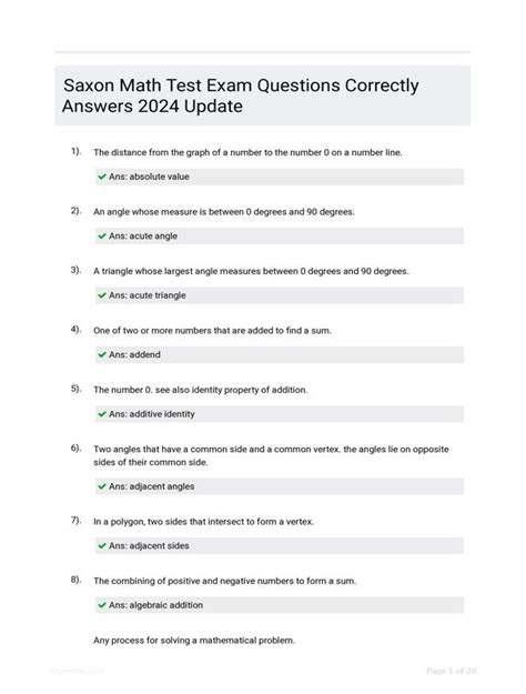 Image result for Saxon Math Geometry Test 12 Answers