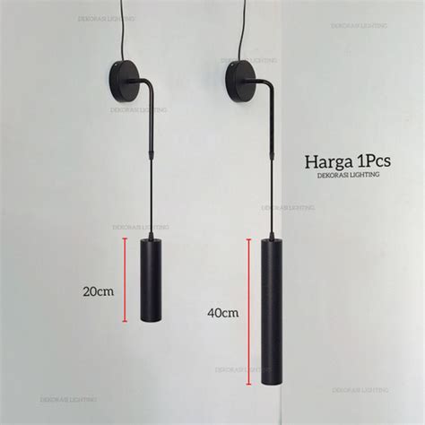 Jual Lampu dinding hitam tabung panjang sorot 20cm 40cm spotlight bed ...