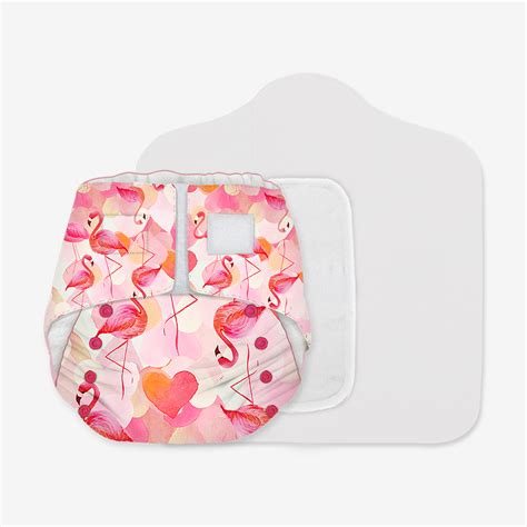Heart Flamingo Newborn Cloth Diapers | Shop Now at Snugkins