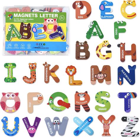 Amazon.com: Magnetic Alphabet Letters for Toddlers & Kids - 26 Colorful ...