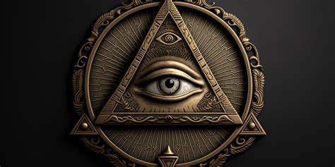 The All-Seeing Eye of the Illuminati in a Triangle, Illustrated ...