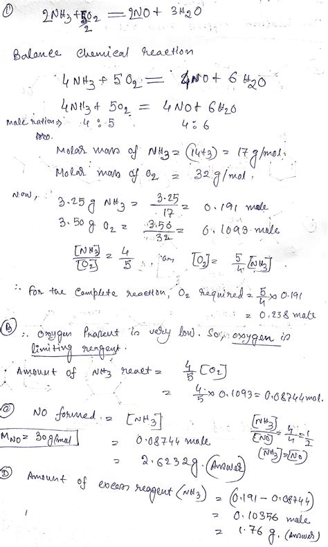 Image result for NH3 O2 NO H2O Balanced