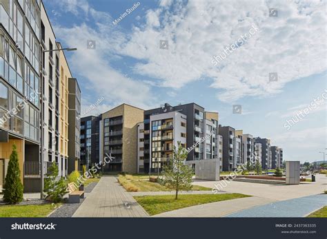 New Modern Block Flats Green Area Stock Photo 2437363335 | Shutterstock