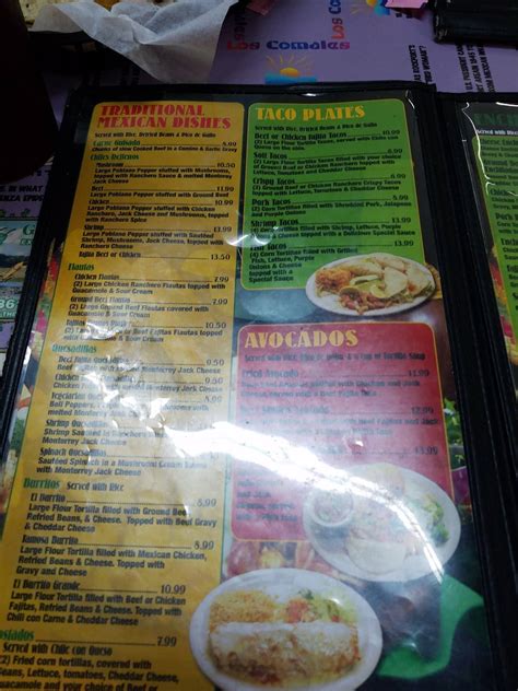 Menu at Los Comales restaurant, Rockport