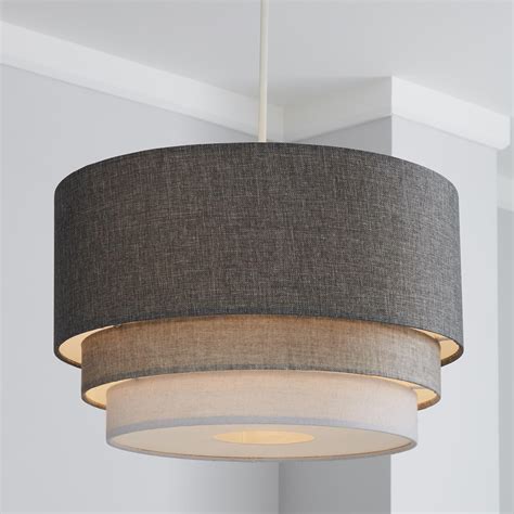 Dunelm Eclipse Design Grey 3 Tier Ceiling Light Shade | Bedroom light ...