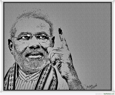 Narendra Modi Sketch - Desi Painters