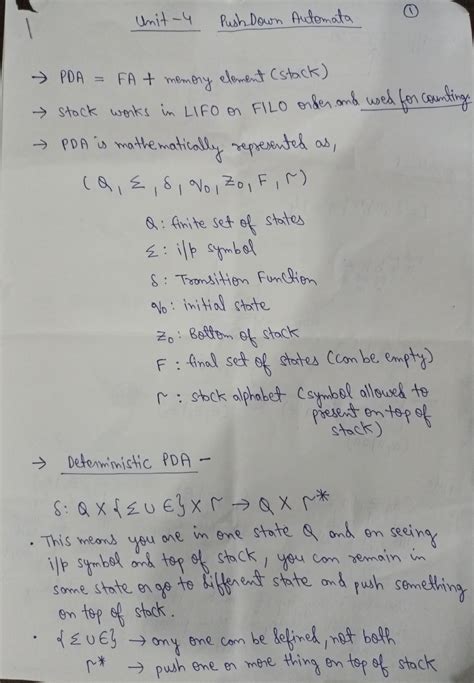 TAFL Unit 4 Classnotes - CS) PI) I\ = f F\ + 'rr,\½,, l'\ 6' tl~~ C. s ...