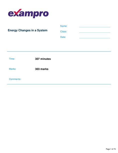 Energy Changesina System - Energy Changes in a System Name ...
