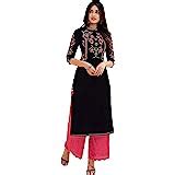 Buy PAKIZA Women's Embroidered Cotton Party Kurti/Kurta (Blue) at Amazon.in
