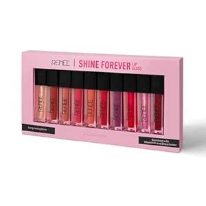 Buy RENEE Shine Forever Lip Gloss Combo of 10 l Non-Sticky, Hydrating ...