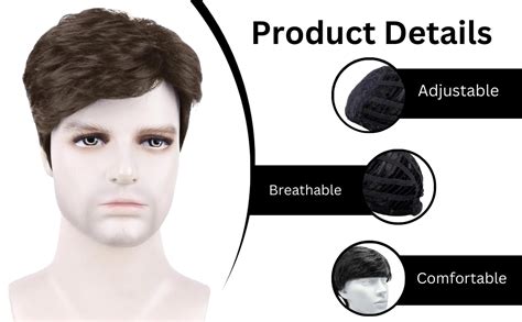 HAIR WALA™ Short Curly Wigs for Men Heat Resistant Natural Looking ...