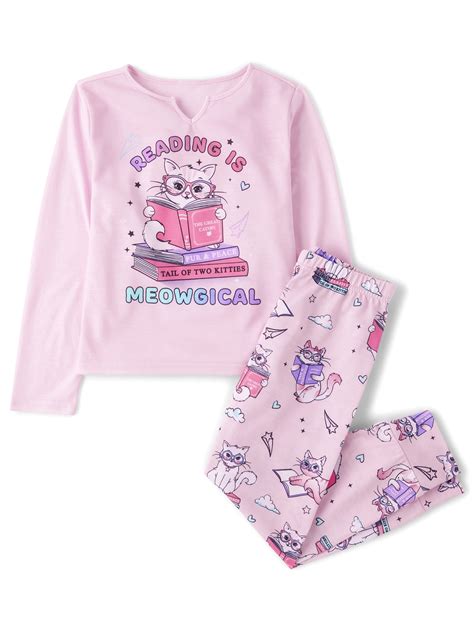 The Children's Place Girls Long Sleeve Snug Fit Critters Cotton PJs, Sizes XS-XXL - Walmart.com