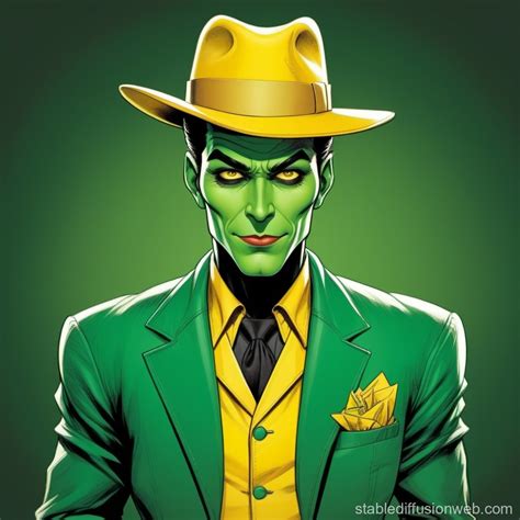 Man in Yellow Zoot Suit with Green Face | Stable Diffusion Online