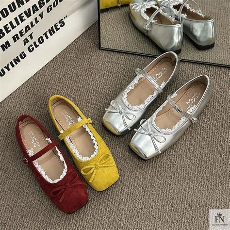 Ballet Flats - Lace Ballet Bow Flats - Ballerina Flats – Fashionnsio