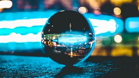 Wallpaper ball, glass, reflection, mirror, light, bokeh hd, picture, image