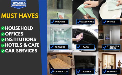 F8WARES 3PK Microfiber Glass Cleaning Cloth for Windows & Mirrors ...