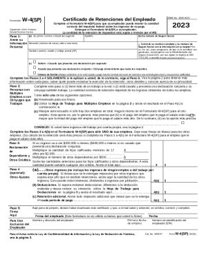 Formulario W-4(SP) 2023 - Plantilla Rellenable en Blanco | Rellenar ...
