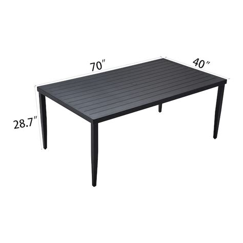 Mondawe Aluminum 7 Patio Dining Set Aluminum Rectangle Table with 6 ...