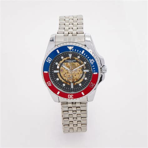 Silver Tone Skeleton Sports Watch - TK Maxx UK