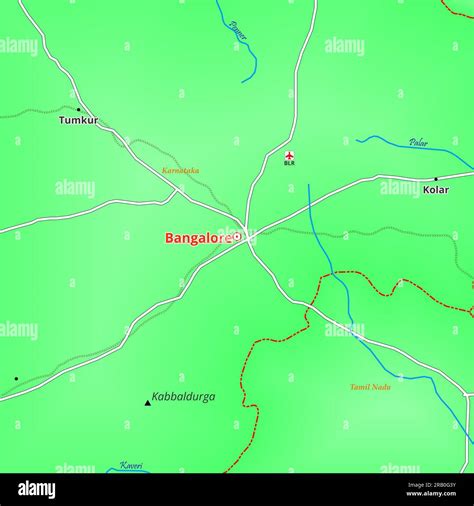 Map of Bangalore City in India Stock Photo - Alamy
