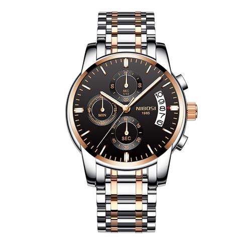 NIBOSI Chronograph Men's Watch (Blue Dial Silver Colored Strap ...