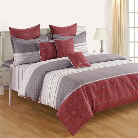 Buy SWAYAM Maroon Modish Bold Contemporary Cotton Queen Bedsheet Set ...