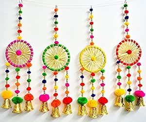 Nutts Colorful Gota Pom Pom Dream Catchers,Diwali Decoration,Mehndi DIY ...