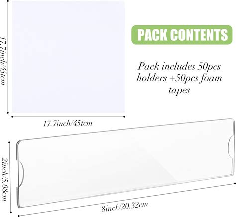 Yulejo 50 Sets 2 x 8 Inch Acrylic Wall Name Plate Holder India | Ubuy