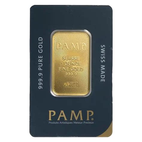 PAMP Suisse 1 oz Gold Bar, .9999 Fine Gold, Sealed Assay Card ...