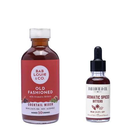 Bab Louie & Co. Cocktail Mixer (Old Fashioned + Aromatic Bitters, Pack ...