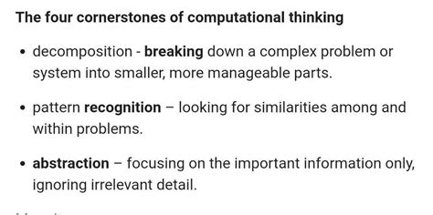 what are the four pillars of computational thinking define - Brainly.in