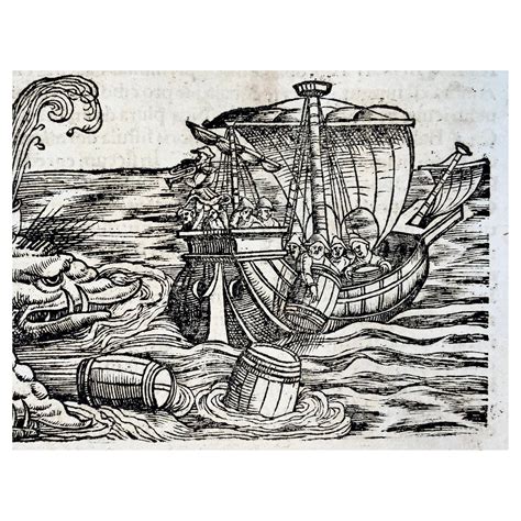 1558 Sea Monster Demon, First State, Conrad Gesner, Woodcut, Hand ...