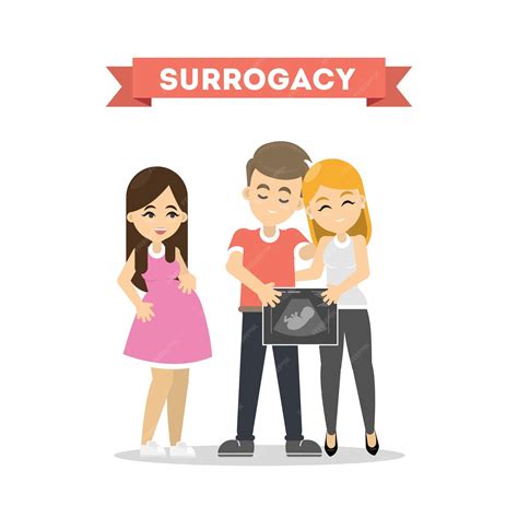 Premium Vector | Surrogacy illustration concept Family couple wait for ...