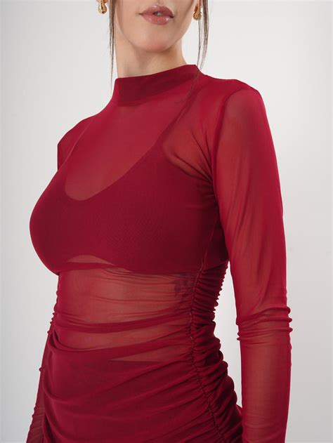 Sheer Bodycon Dress – Short Red Bodycon Dresses Online – Clobug