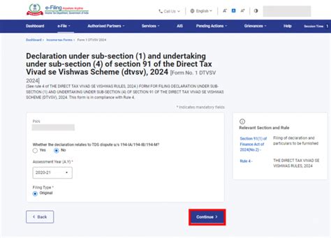 Form 1 - DTVsV - User Manual | Income Tax Department