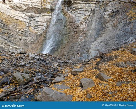 Battle Creek Falls in Autumn Stock Photo - Image of rockies, leaves ...