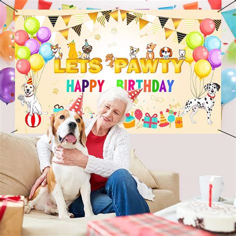 Buy Ufocusmi Dog Birthday Party Supplies, Lets Pawty Birthday ...