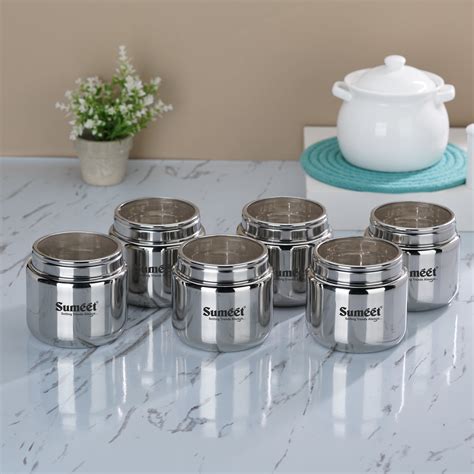 Sumeet Stainless Steel Canisters/Dabba/Storage Containers for Kitchen ...
