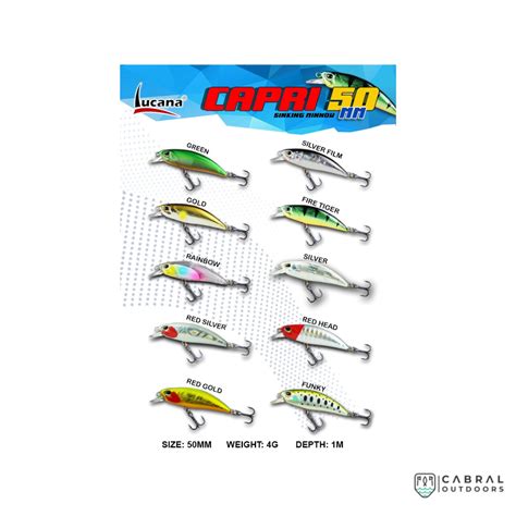 Lucana Capri 50 Sinking Lure | Size: 50mm | 4g | 1pcs/pkt – Cabral Outdoors