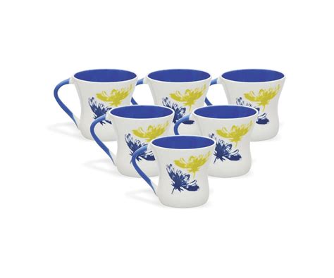 Buy Clay Craft Bone China Daisy Big Zb30 Coffee Mug Set, 150Ml/6Cm ...