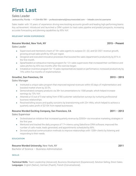 2 B2B Sales Resume Examples for 2026 | Resume Worded
