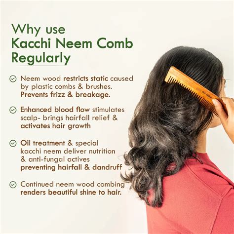 Nat Habit Kacchi Neem Wooden Dual Tooth Comb