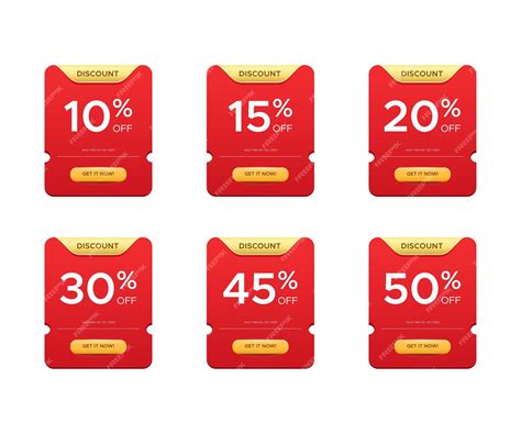 Premium Vector | Discount voucher promotion with 10 15 20 30 45 50 ...