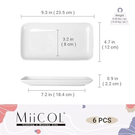 Miicol Small Platters Set of 6, Ceramic Rectangle India | Ubuy