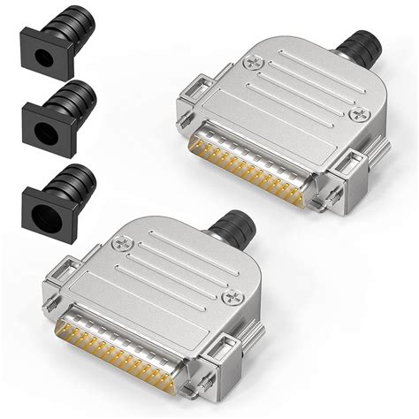 DB25 Male / Female Socket Metal Cover 2-Row 25 pin Serial Port ...
