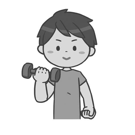 筋トレをしている男性のイラスト🎨【フリー素材】｜看護roo![カンゴルー]