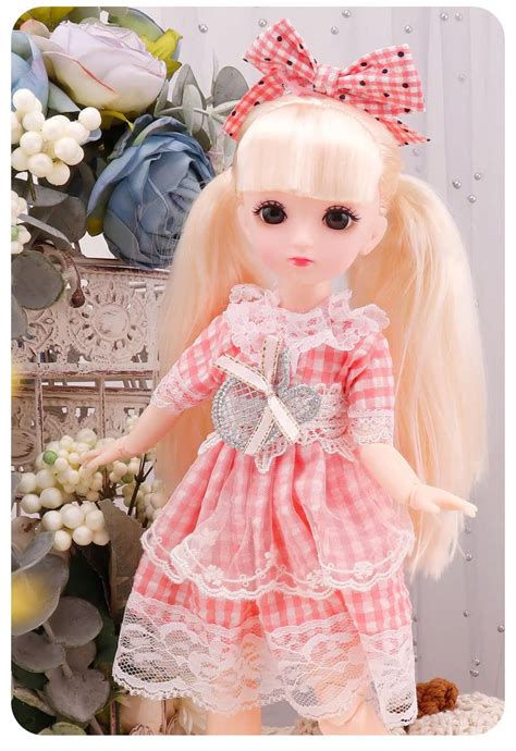 DSR 30cm Doll Set Movable Joints Makeup Cute (Pink Color )(30CM Doll ...