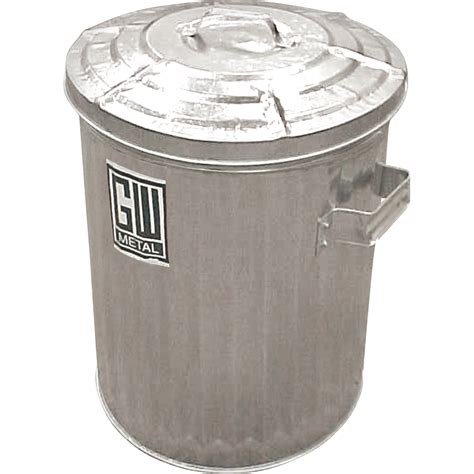 Garbage Cans, Galvanized Steel, 24 US.gal. - GW Metal 12063