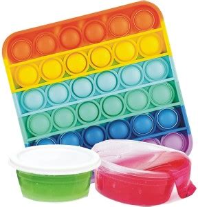 INDIKONB 3 in 1 Fidget Toys ( 1 Square Pop Toy + 2 Cup Slime ) Set Pop ...