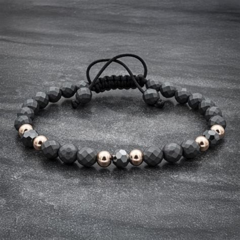 Matte Hematite Snake Beaded Elastic Bracelet